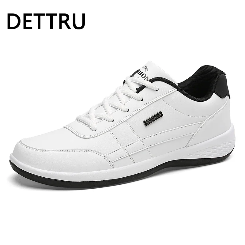 Zapatos de cuero de marca de lujo para hombre, zapatillas informales de tendencia inglesa, calzado de ocio transpirable