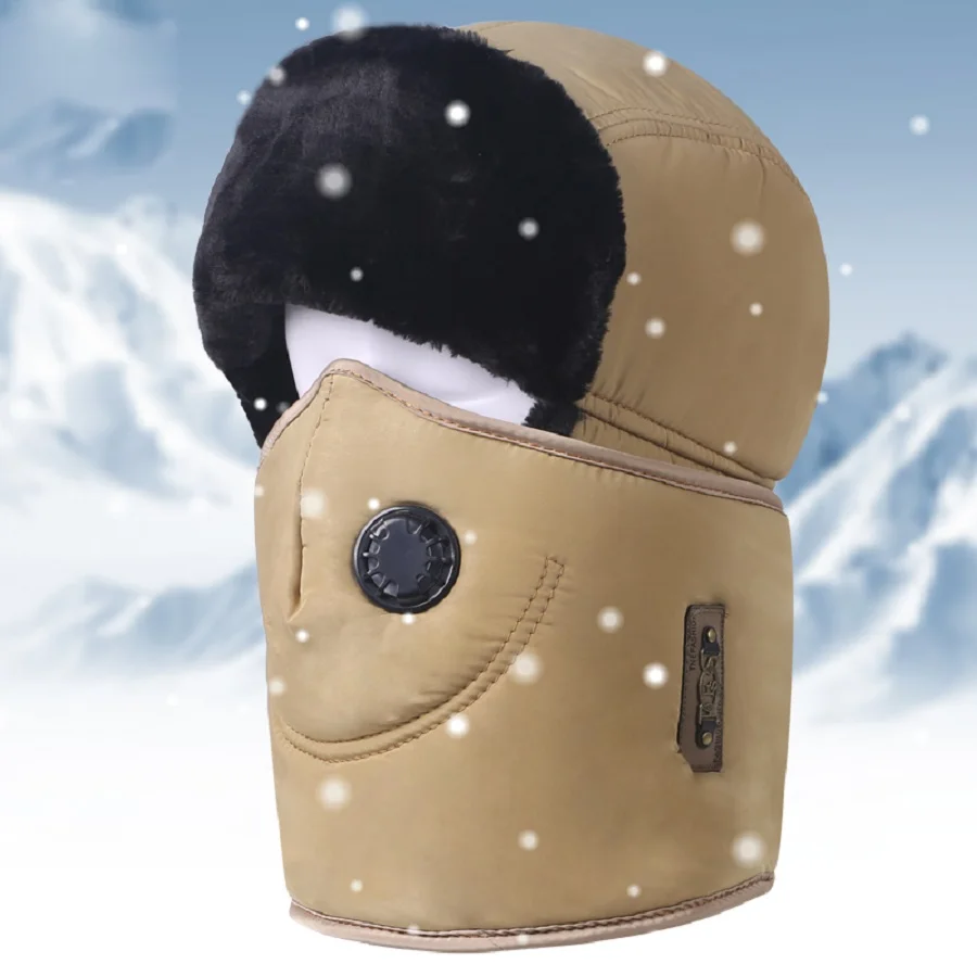 Hat, Lei Feng hat, winter skiing hat, ear protection, thickened insulation, cotton hat, windproof, cycling, and cold hat