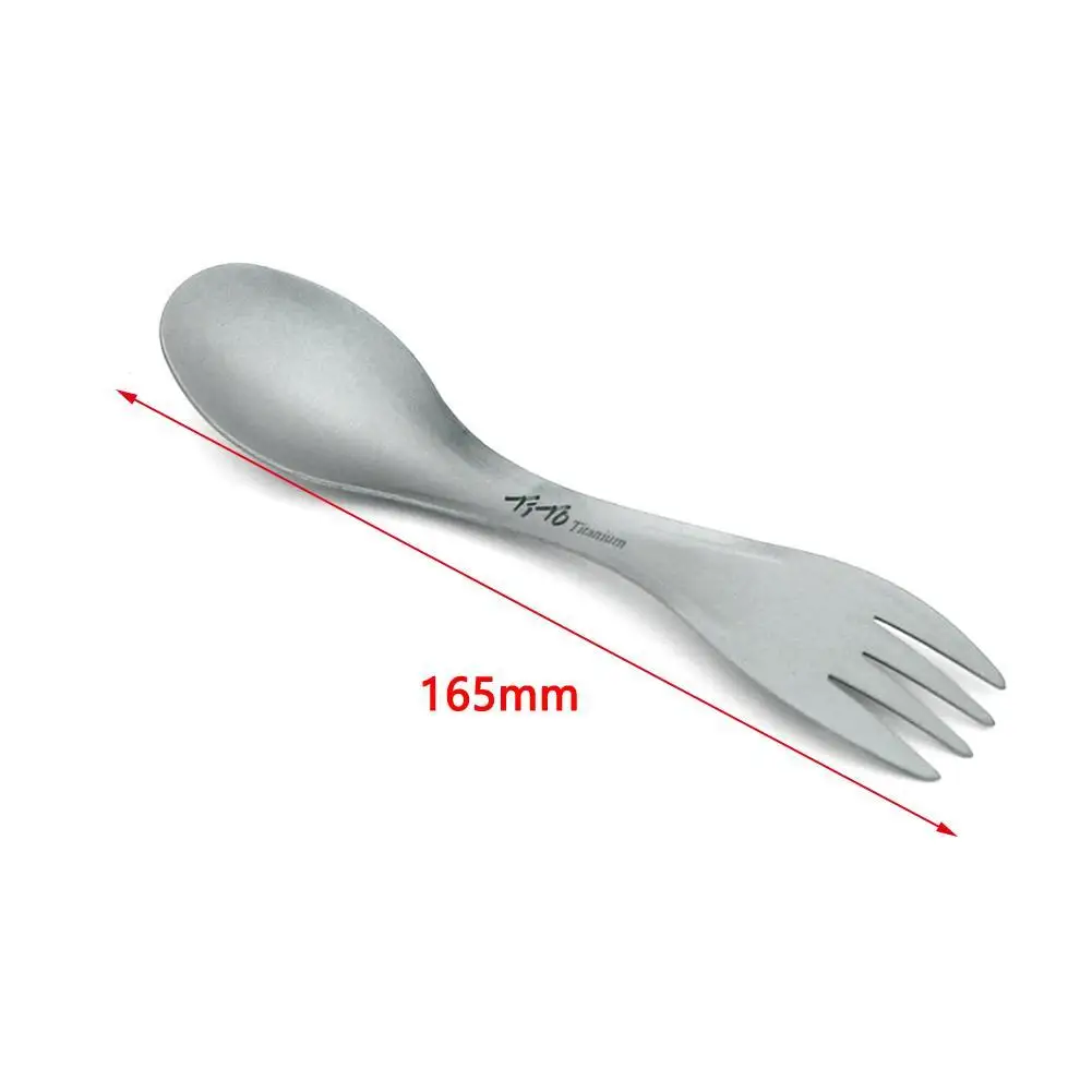 10PCS Titanium Spork Spoon pentole ultraleggere portatili per campeggio all'aperto accessori da Picnic escursionismo viaggi 2 in1 stoviglie