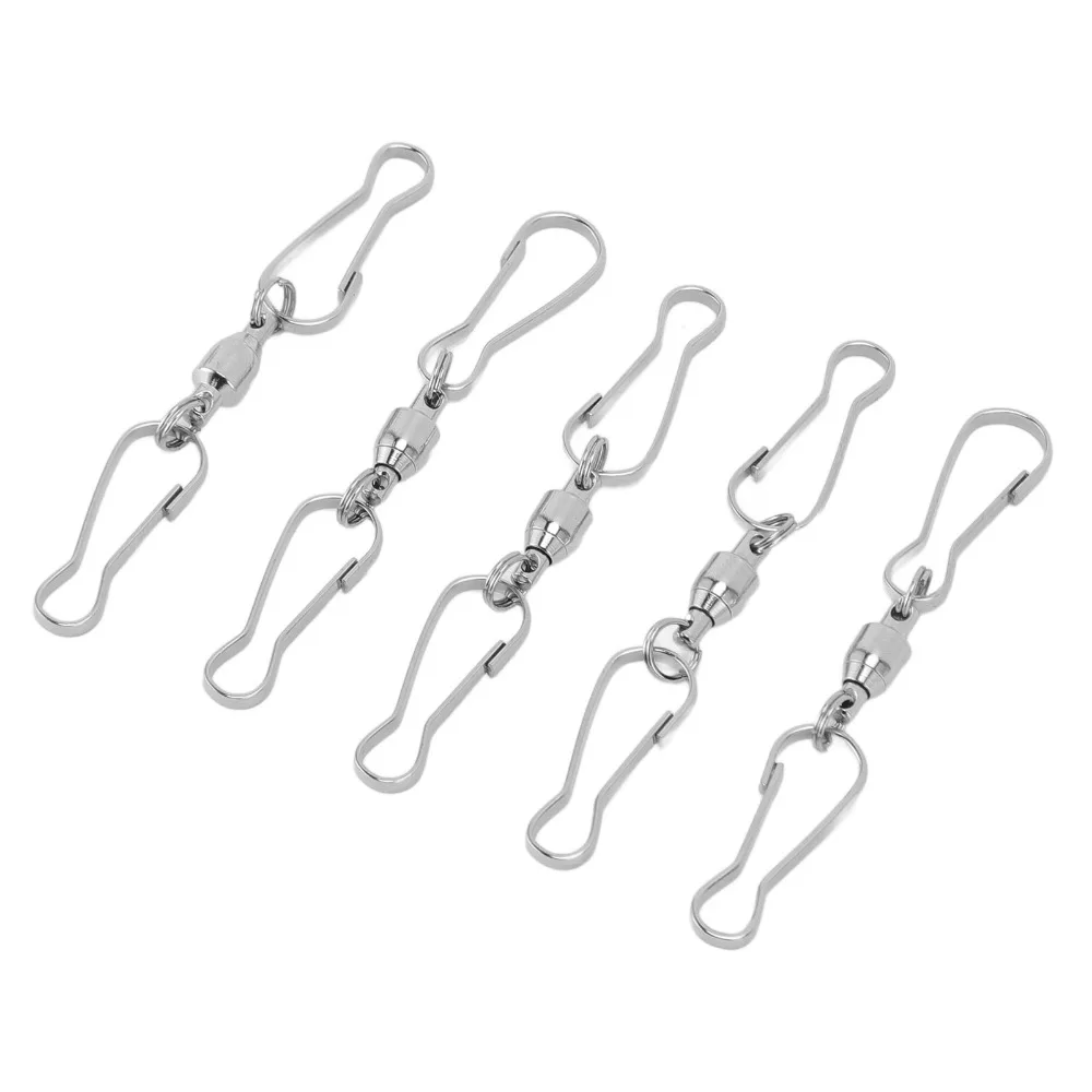20Pcs Silver/Black Windsock Clips 70mm Length Dual Clip Stainless Steel Wind Chime Hooks Stainless Steel 360 Degree Rotation