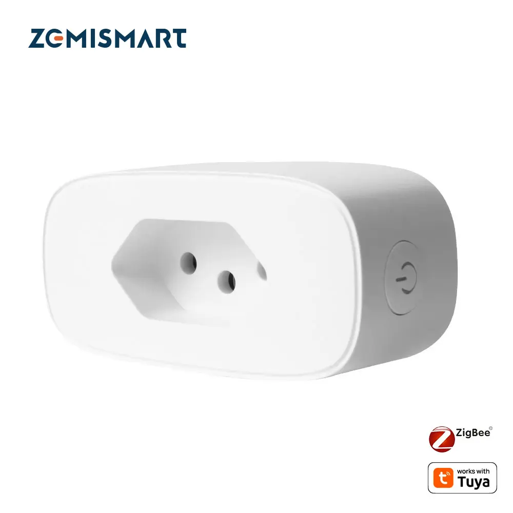 Zemismart Brazil Smart Tuya Zigbee Socket BR Plug Wireless Outlet Timing Plug 16A Energy Monitor Alexa Google Home Voice Control