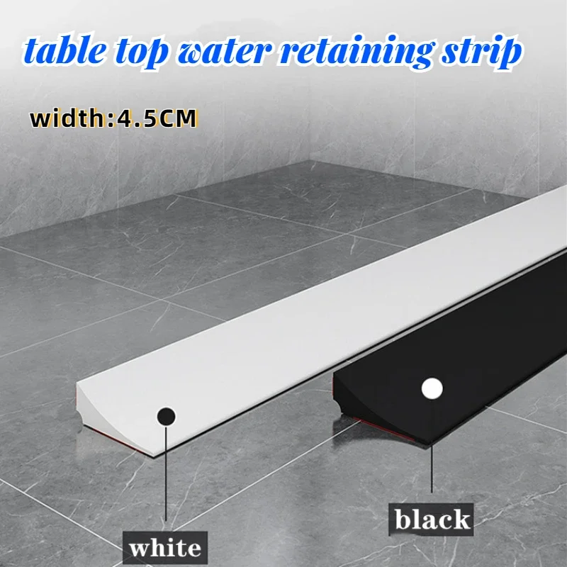 4,5 cm Silikon-Wasserstopper-Streifen, Duschschwelle, Wasserbarriere, Hochwasserschutz für Küchenarbeitsplatten, Trennung von trockenem und nassen Bereich – Detail 1