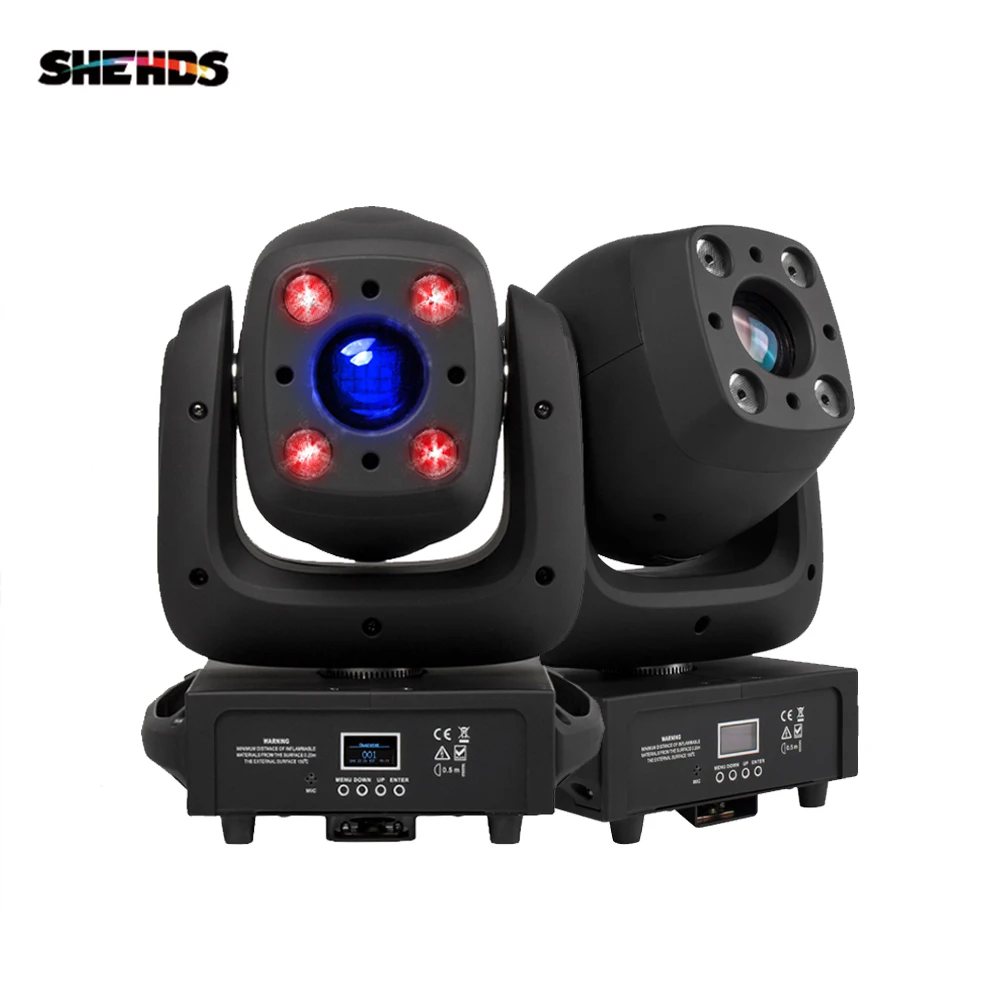 2PCS SHEHDS 100W LED Moving Head + 4x10W Wash Spot Light RGBW Prism Party Lights For Disco Parties Wedding Stage Light Effect