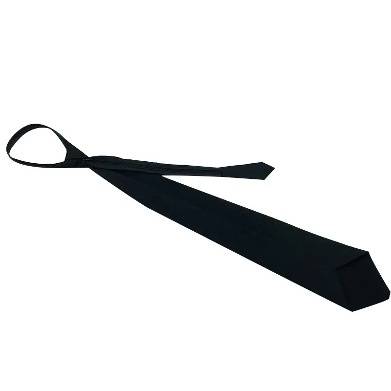 

Black Simple Clip on Tie Security Tie Doorman Steward Matte Funeral Tie for Men Women Students