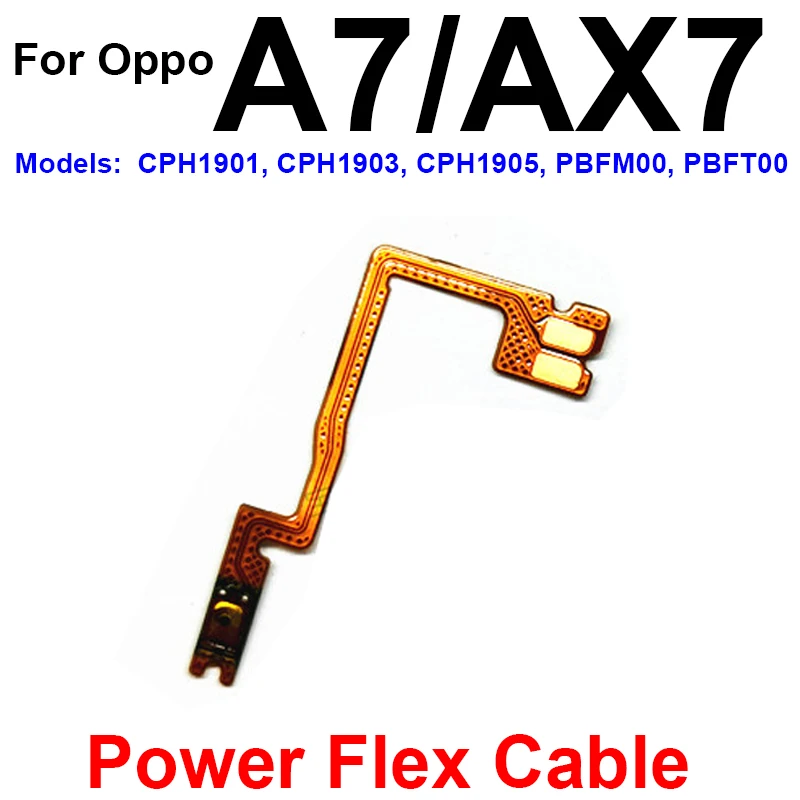 Power Volume Flex Cable For OPPO A7 A1K A12 A15 A15S A16 A16S A17 A17K On OFF Power Volume Button Switch Control Key Flex Ribbon