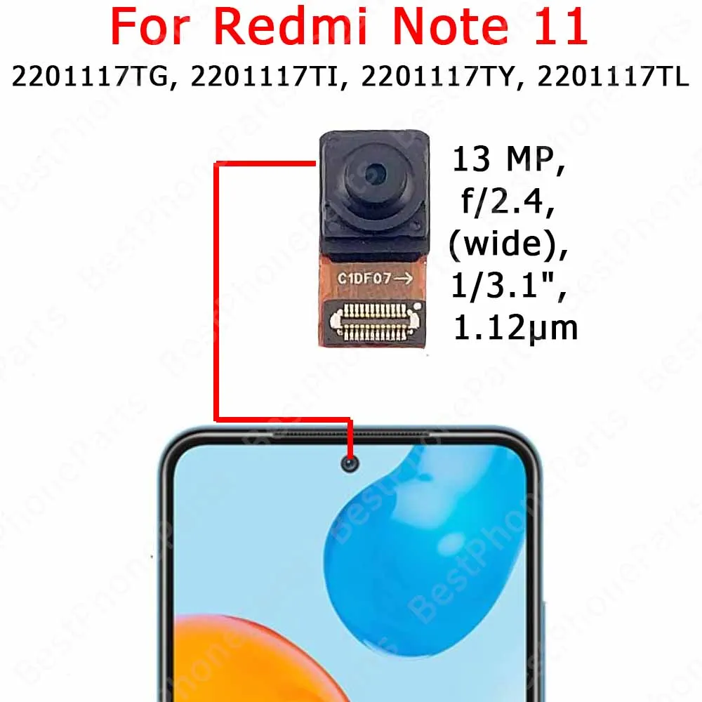 Front Selfie Camera For Xiaomi Redmi Note 12S 12 Pro+ Plus 11 Pro 4G 11S 5G Frontal Camera Module Mobile Phone Parts