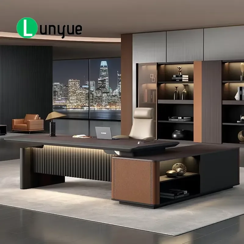 Luxury L Shaped Executive Desk Modern CEO Office Furniture Manager Table for Home Business Project Bulk Order High