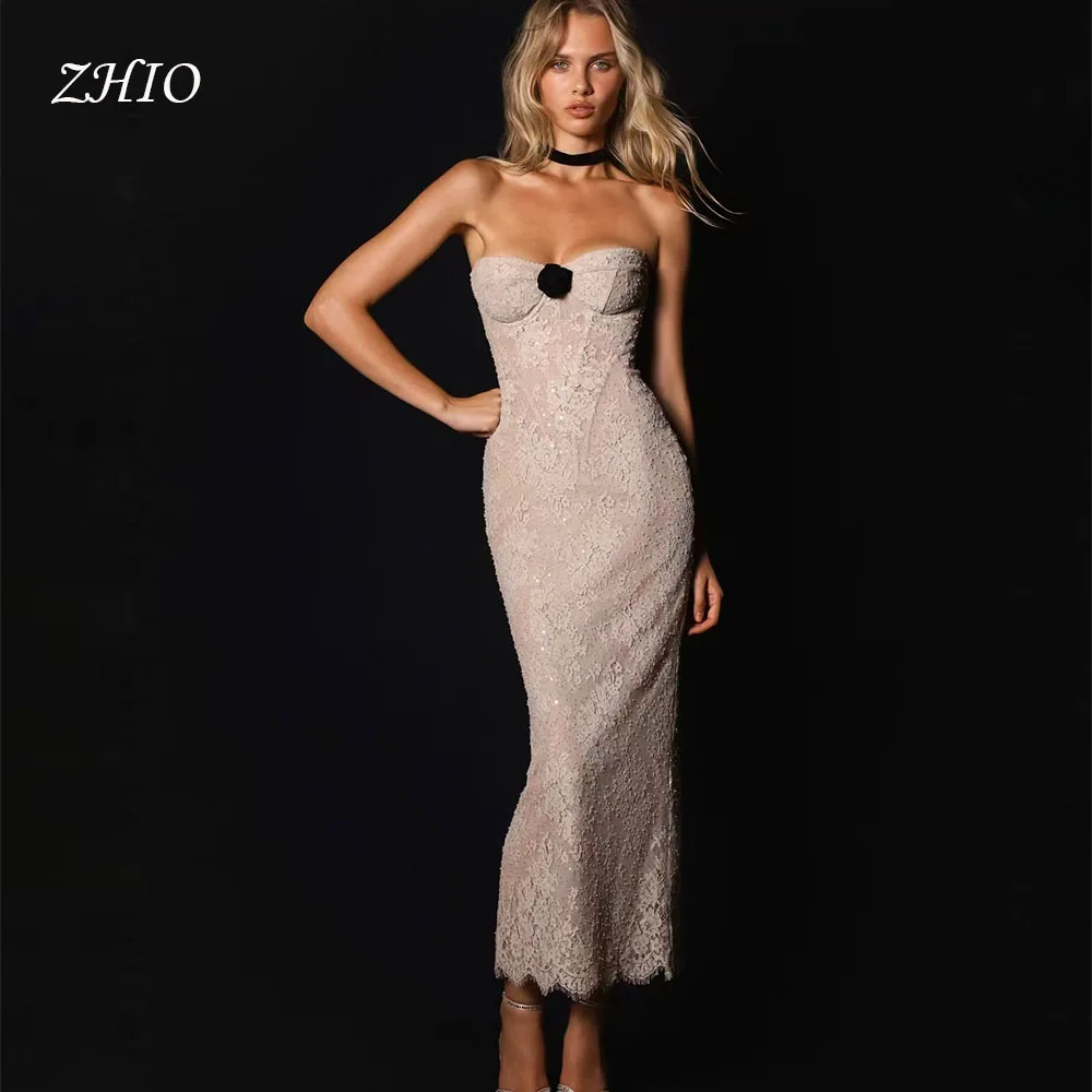 

ZHIO Exquisite Lace Evening Dress Sweetheart Mermaid Ankle Length Special Occasion Party Dresses Prom Gown Customized 2026