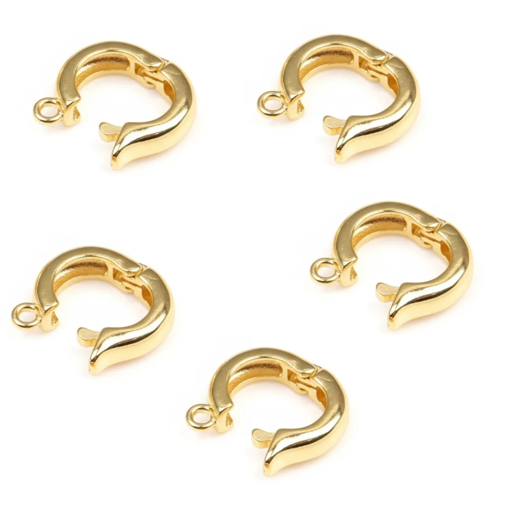 5pcs/set Creative Brass Bail Clasp Connector Round Shape Multi-Functional Enhancer Bail Pendant Pendant Hook Clasp Bracelet