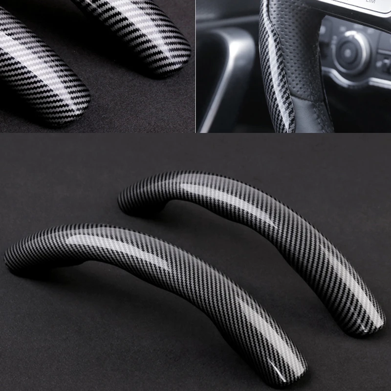 1Pair Car Steering Wheel Cover Carbon Fiber Non-slip For Mercedes Benz A B C E S Class W204 W205 W212 W213 W176 GLC CLA AMG W177