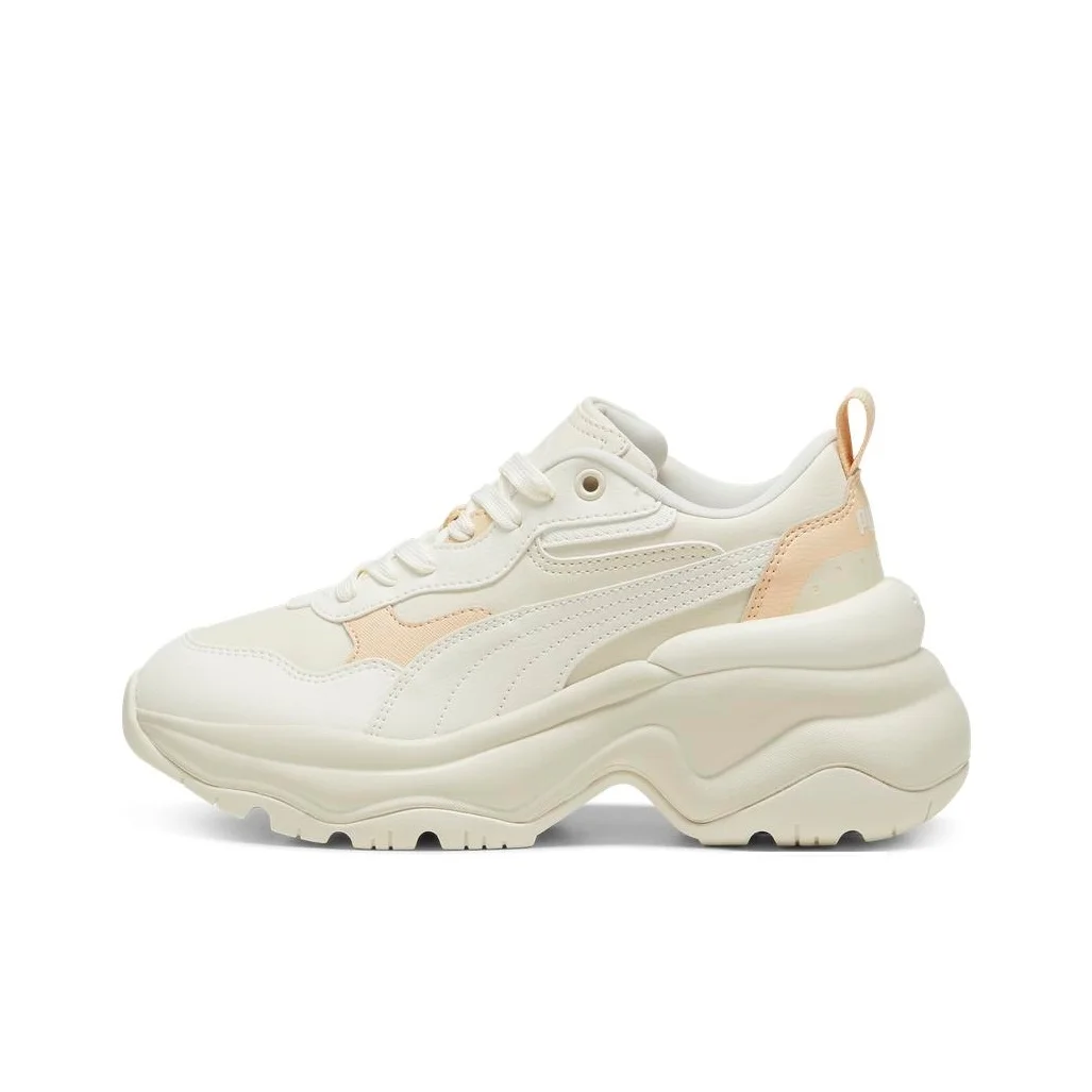 PUMA Cilia Wedge Abrasion Resistant Lightweight Low top Casual Shoes Women's Beige 393915-11
