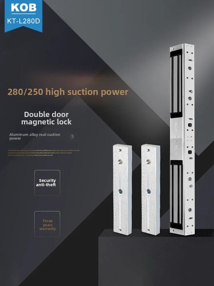 

Электромагнитный замок контроля доступа KOB 280 кг для двойных дверей с функцией задержки и обратной связи, водонепроницаемый, для одинарных дверей