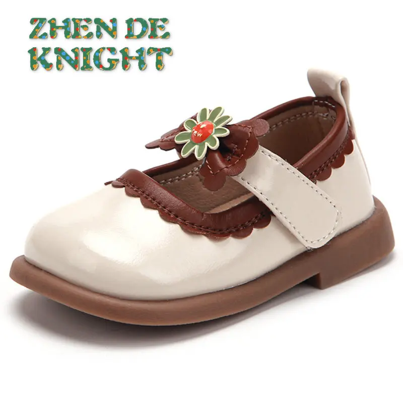 

Spring New Kids' Shoes Baby Soft Sole Walking Shoes Infant Girl Hook & Loop Flower Leather Shoes 0-3 Years Old