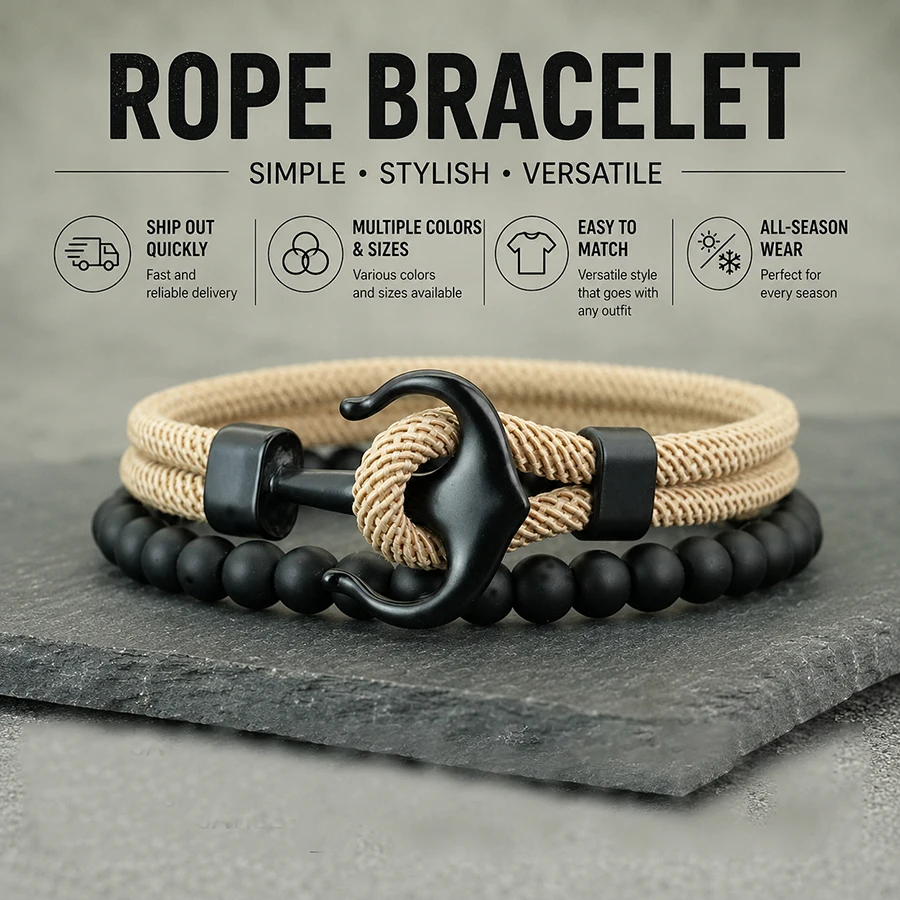 Noter Fashion 2-teiliges Herren-Armband-Set, hochwertig ausgewähltes 4-mm-Kordelarmband, hautfreundlich, farbecht, 6 Farboptionen, perfektes Geschenk für Ihn, Joias – Detail 3