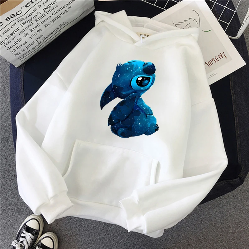 2024 Disney Stitch Hoodies Women Autumn Winter Harajuku Cute Anime Sweatshirt Manga Streetwear Hoody Female Unisex Sweatshirts