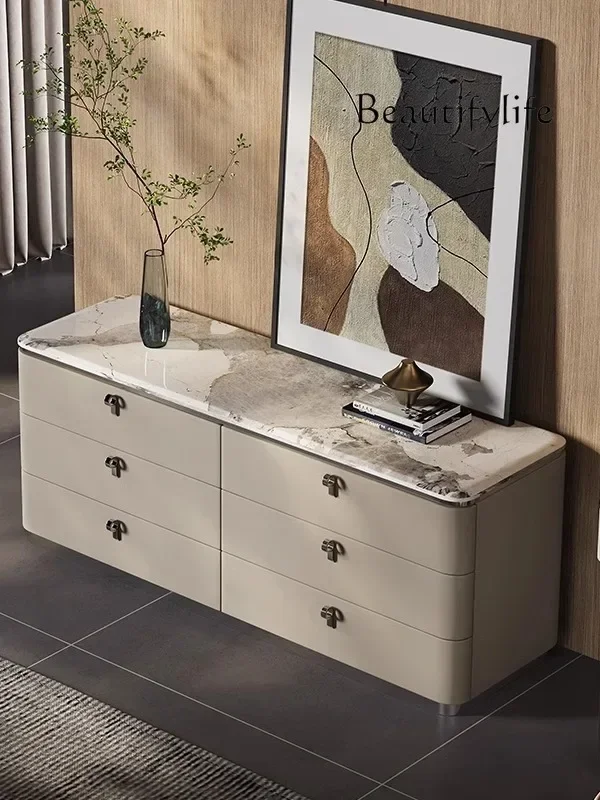 

Ss Italian Minimalist Marble Chest Cabinet Modern Minimalist Storage Cabinet Drawer Type High-end Light Luxury Chest Cabinet