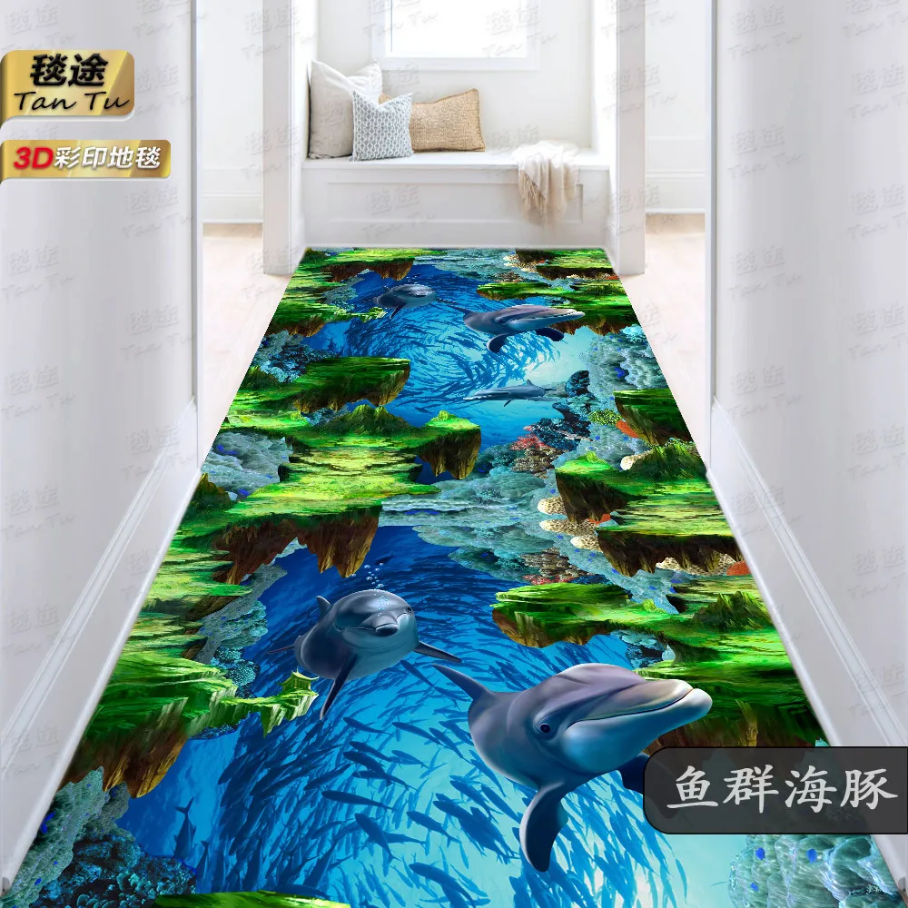 3D Scenic Long Corridor Carpets Living Room Decor Non-slip Easy Cleaning Hallway Floor Mat Lobby Carpet Stair Area Rug Custom