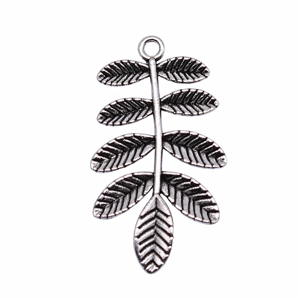 WYSIWYG 5pcs 38x22mm Antique Bronze Color Antique Silver Color Branches Charms For Jewelry Making DIY Jewelry Findings