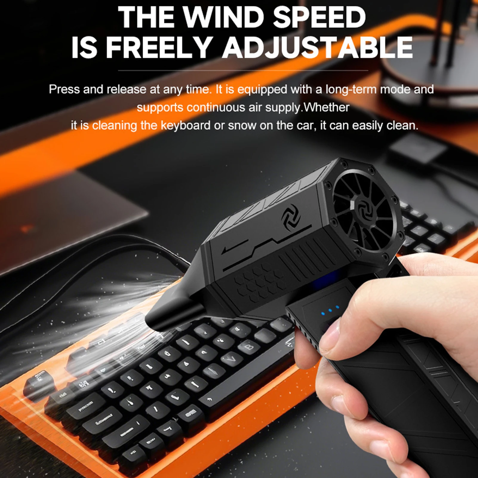 Ручной вентилятор с турбовентилятором, высокоскоростной аккумуляторный струйный вентилятор, бесщеточный двигатель, 110000 об/мин, автомобильная сушилка, инструмент для очистки клавиатуры, сжатый