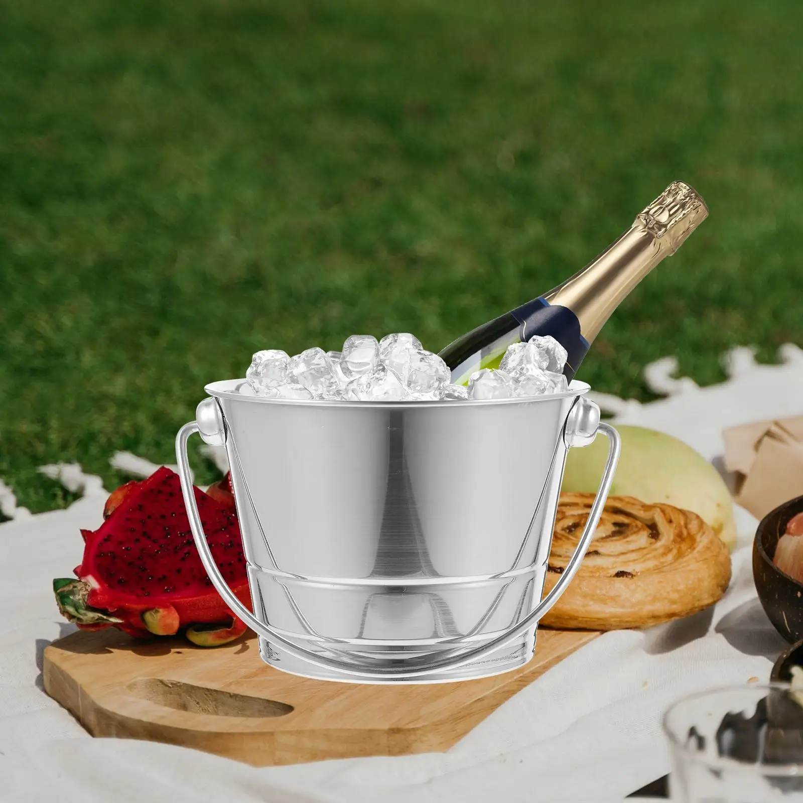 Description Picture 5 of itemPremium Stainless Steel Portable Ice Bucket For Beer Cooling Party Storage Container Anti Rust Can Cooler Buckets