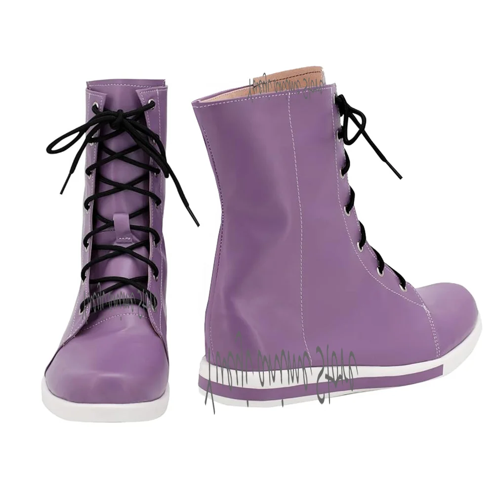 

customized--Anime cos Astolfo Cosplay Shoes Boots Fashion PU Leather Shoes Boots for Women Men Party Costumes