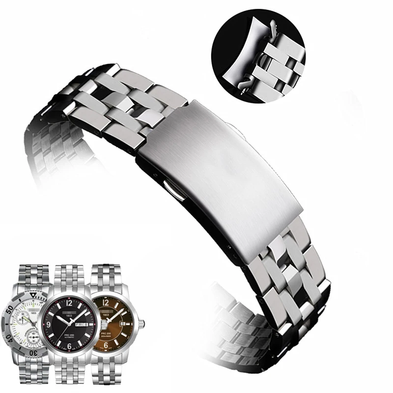 19mm 20mm High End Business Watchband Fit Tissot 1853 PRC200 T461 T014 T17 T055 T067 Watch Strap Solid Stainless Steel Bracelet