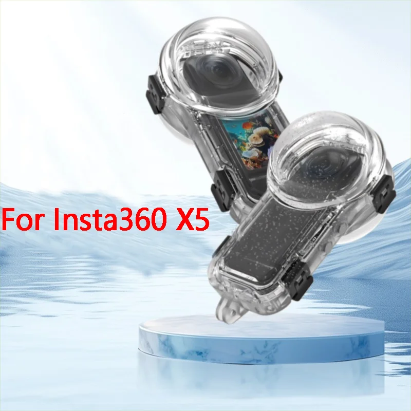 

Dive Case For Insta360 X5 Camera Invisible Diving Housing Cover 50 Depth Waterproof Underwater Protection Shell for Insta 360 X5