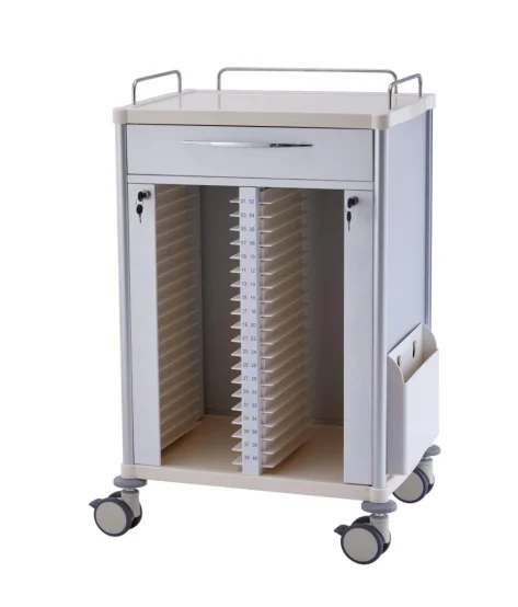 high quality hospital nurse use ABS Medical record cart with aluminum composite materials side panels and backboards