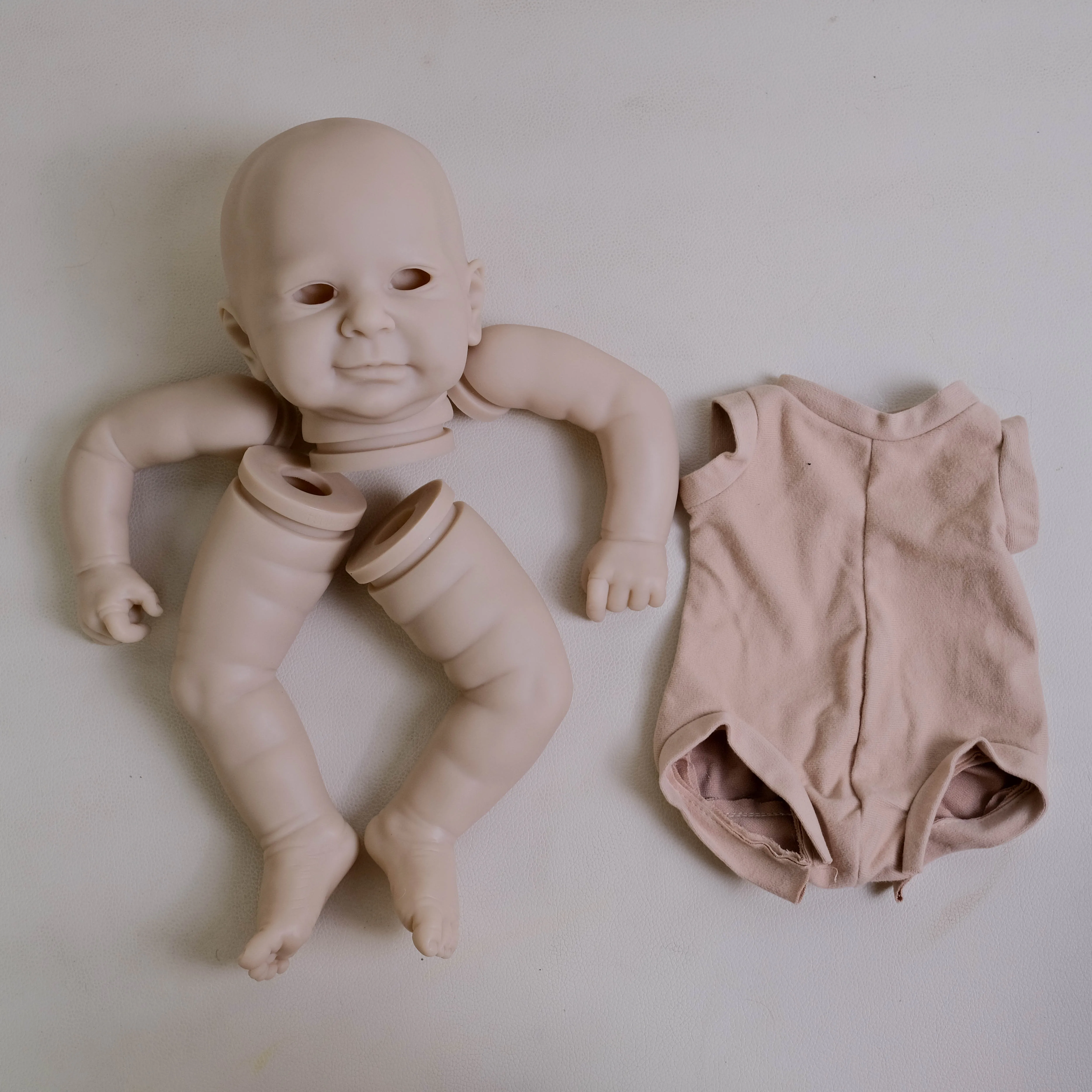 NPK 19 Inch Reborn Doll Kit Zoe - Unfinished Unpainted DIY Doll Parts with Cloth Body And Random Eyes for Collectors