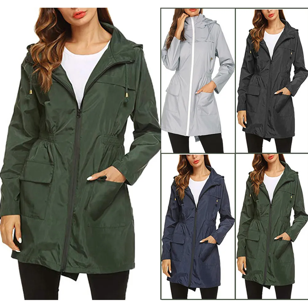 

Черная женская водонепроницаемая легкая куртка от дождя размера XL с капюшоном, ветрозащитная, дышащая, с длинными рукавами, для походов