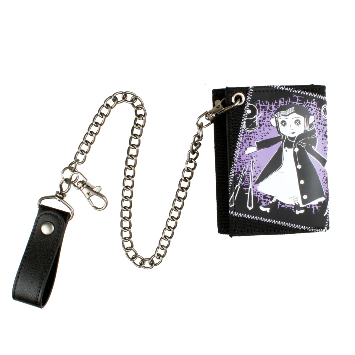 High-Quality Tri-Fold Chain Wallet Stylish Individual Card Holder with ID Windo
