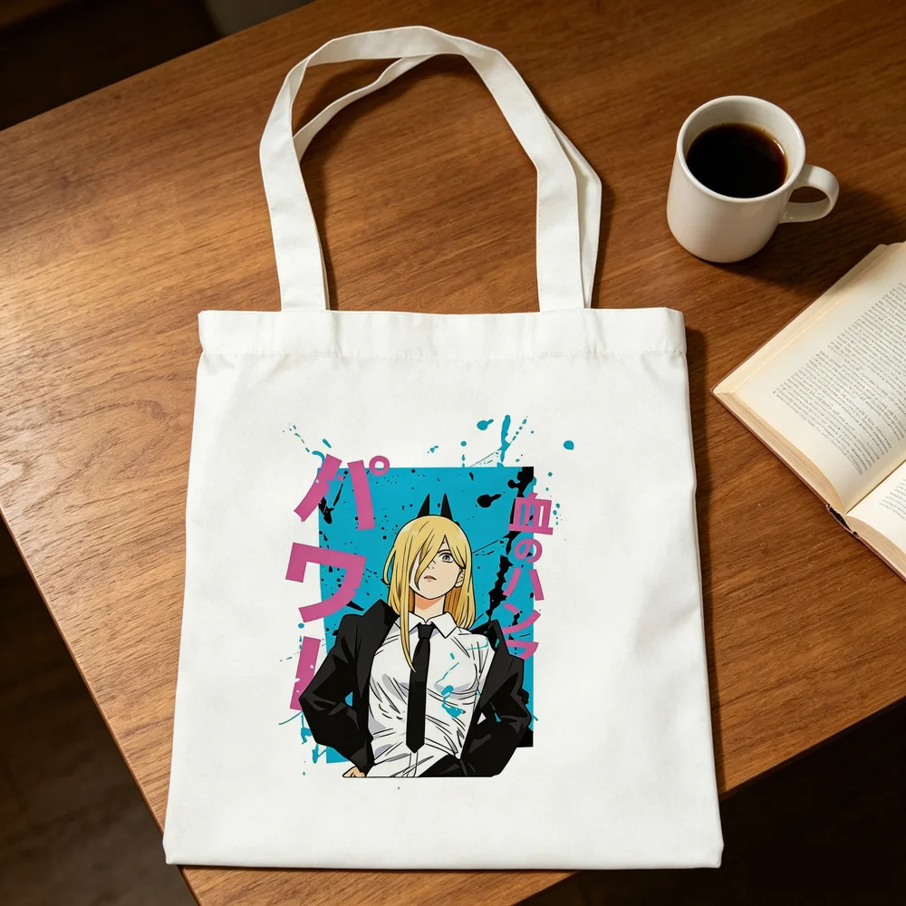 Chainsaw Man tote bag reusable grocery einkaufstasche shopping shopper femme
