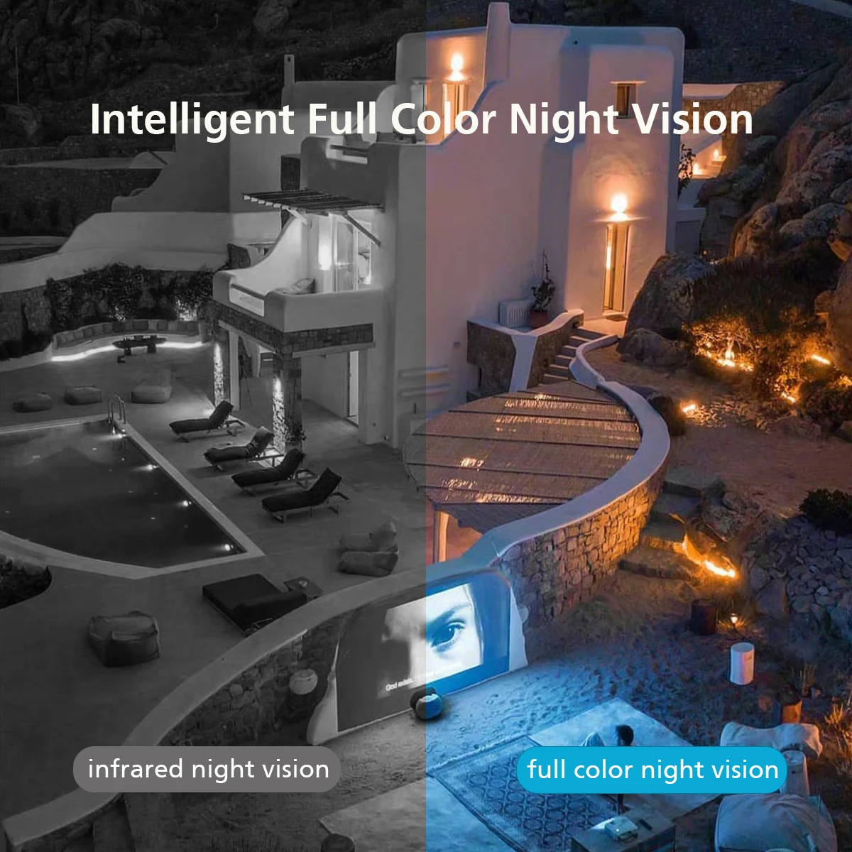 8MP 4K IP 무선 PTZ 카메라, HD 컬러 나이트 비전 와이파이 카메라, 야외 AI 자동 추적 CCTV 감시 캠, 4X 디지털 줌
