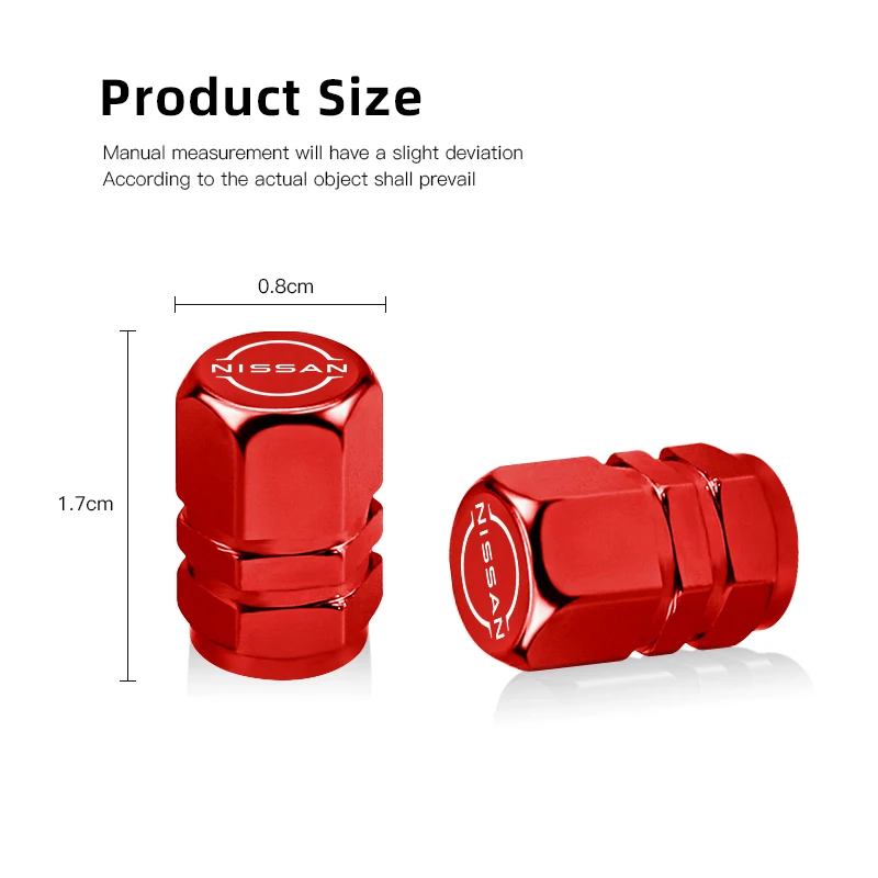 4 قطعة سيارة الإطارات صمام قبعات التصميم المعدني الإطارات الهواء ينبع غطاء لنيسان X-trail قاشقاي ملاحظة جوك سنترا باترول نافارا ميكرا