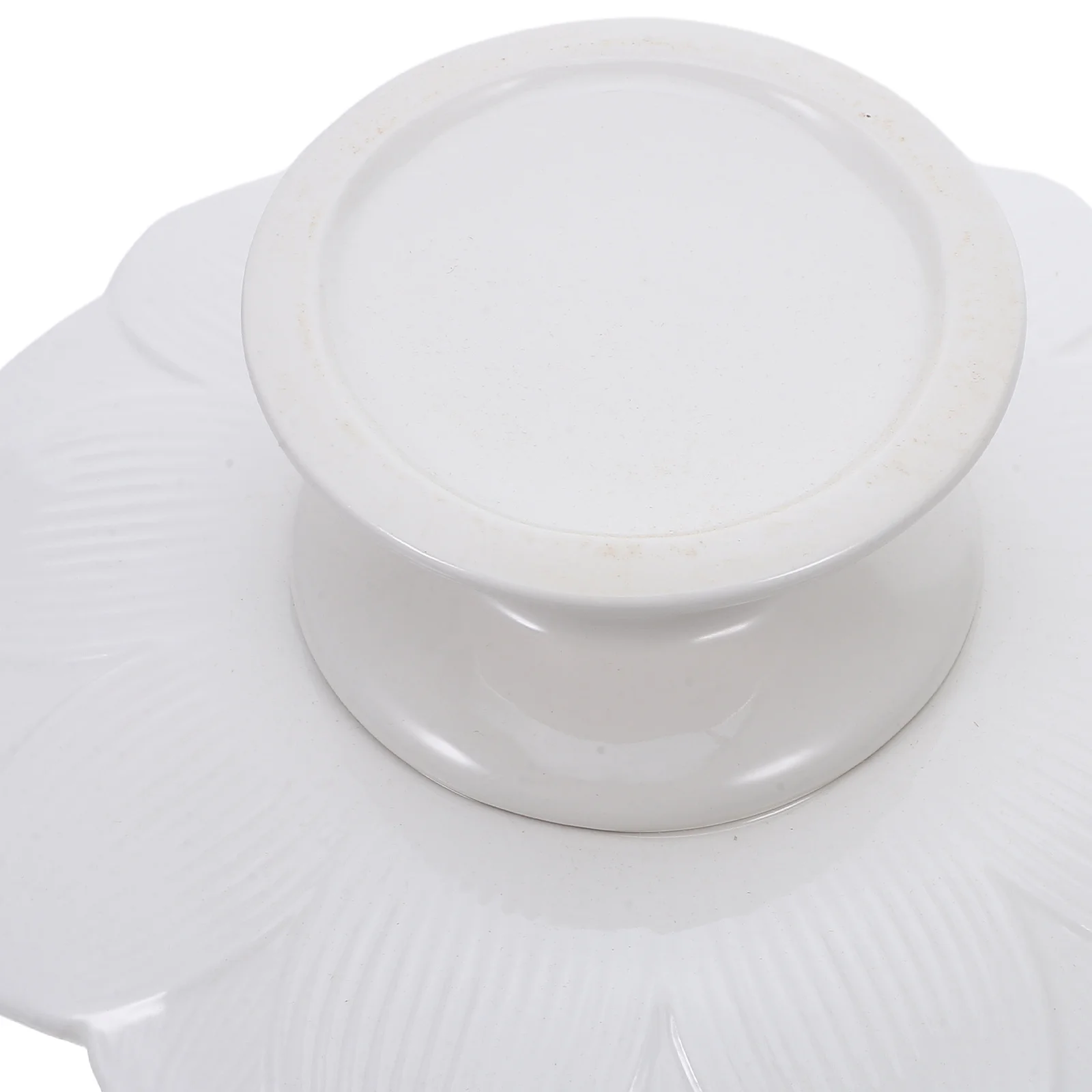 Talerz ofiarny ceramiczny, biały, 7 cali, do użytku w świątyniach buddyjskich, pojemnik na owoce, miseczka na wodę święconą, taca do prezentacji ofiary religijnej.