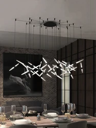Led Chandelier Modern Dining Room Lamps Home Interior Lighting Designer Living Room Pendent Lamp Creative Staircase Lighting