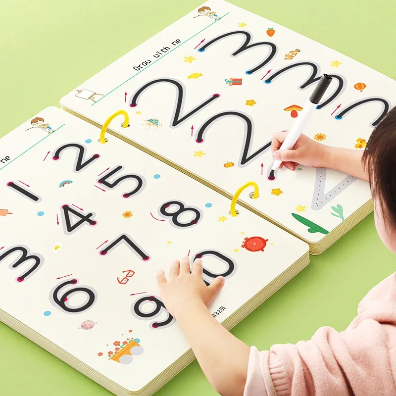 Cahier de Pratique Magique Réutilisable pour Enfant, Cahier d'Entraînement au Contrôle Magique, Montessori, Enseignement du Dessin