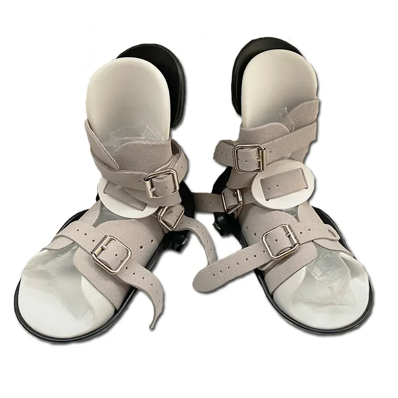 

1 пара ортопедических мягких теннисных коричневых туфель, клубная корректирующая обувь для ног для реабилитации, детская прогулочная обувь-нет