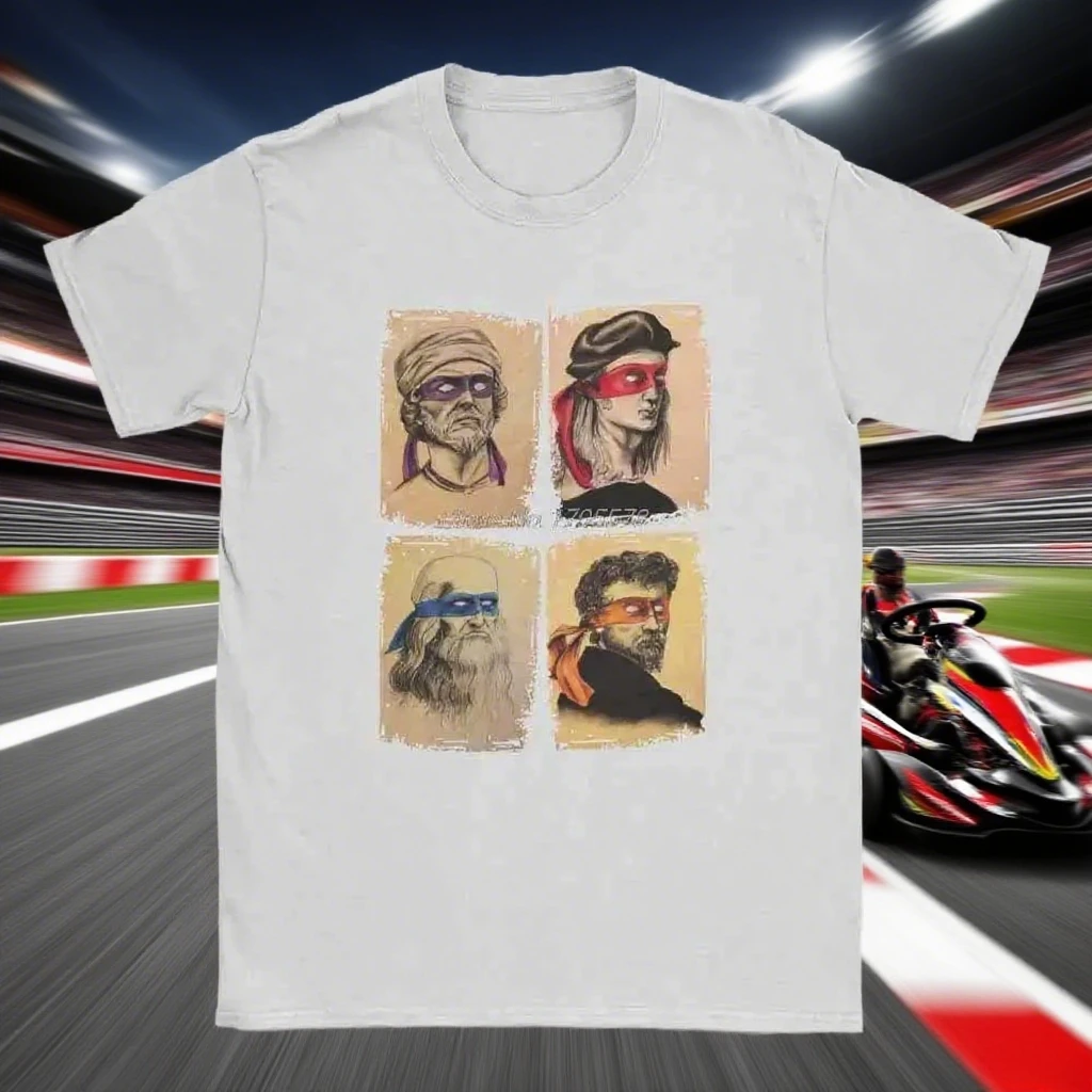 

Science Turtles T-Shirt Men Mutant Ninja Short Sleeve Humor Tee Shirt O-Neck Funny Tops Printed Graphic T Shirt Cosplay Tees