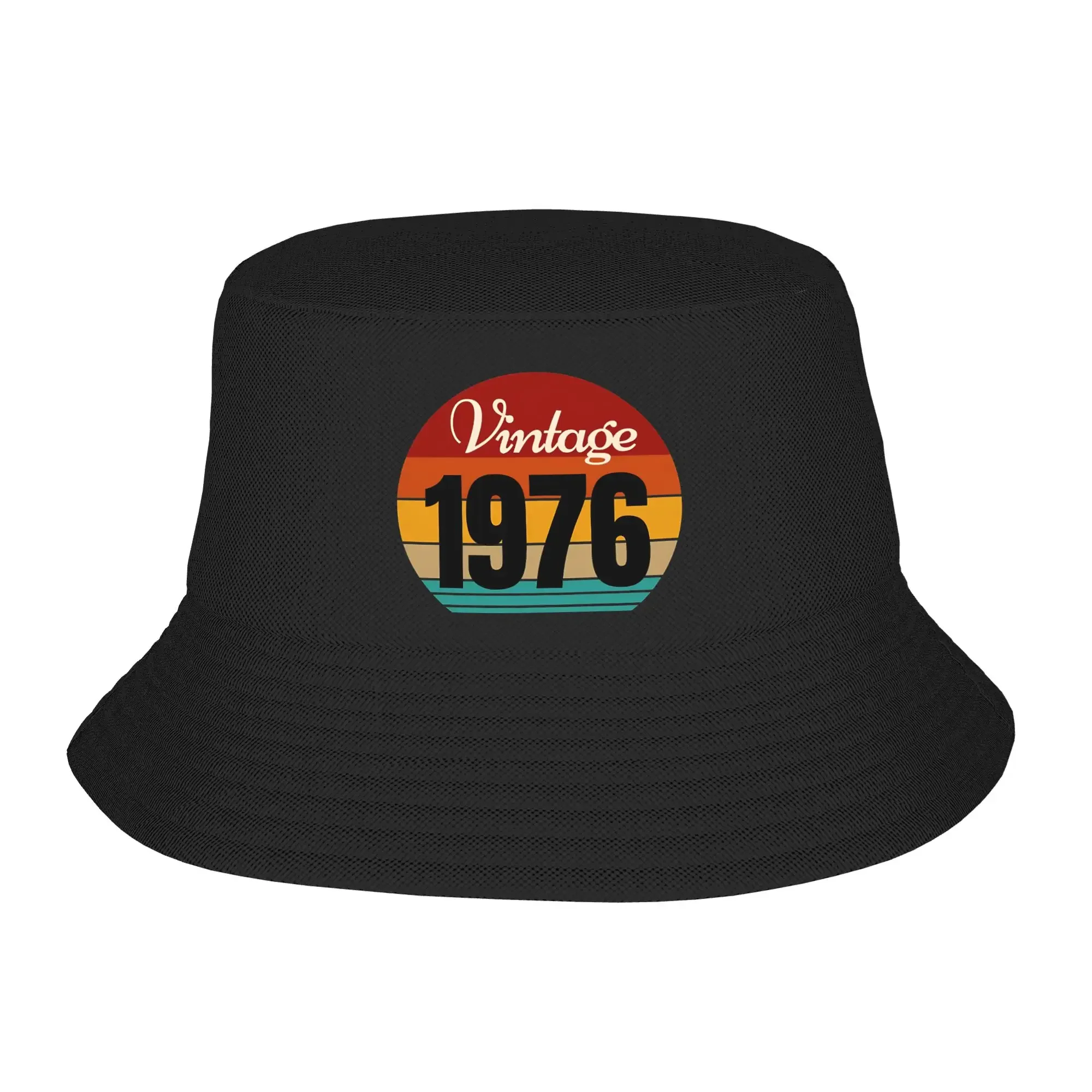 Chapeau seau mignon pour filles, né en 1976, style vintage, 50 ans, tenues amusantes pour 50e anniversaire, chapeau bob pour escapade, accessoire de tête.