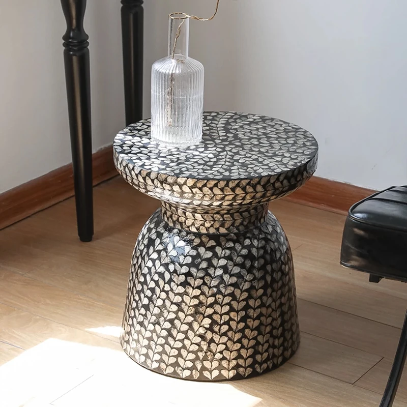 Creative Shell Tea Table,Luxury Coffee Table,Art Nightstands,Living Room Sofa Side Table,Round Storage Desk,Nordic Furniture