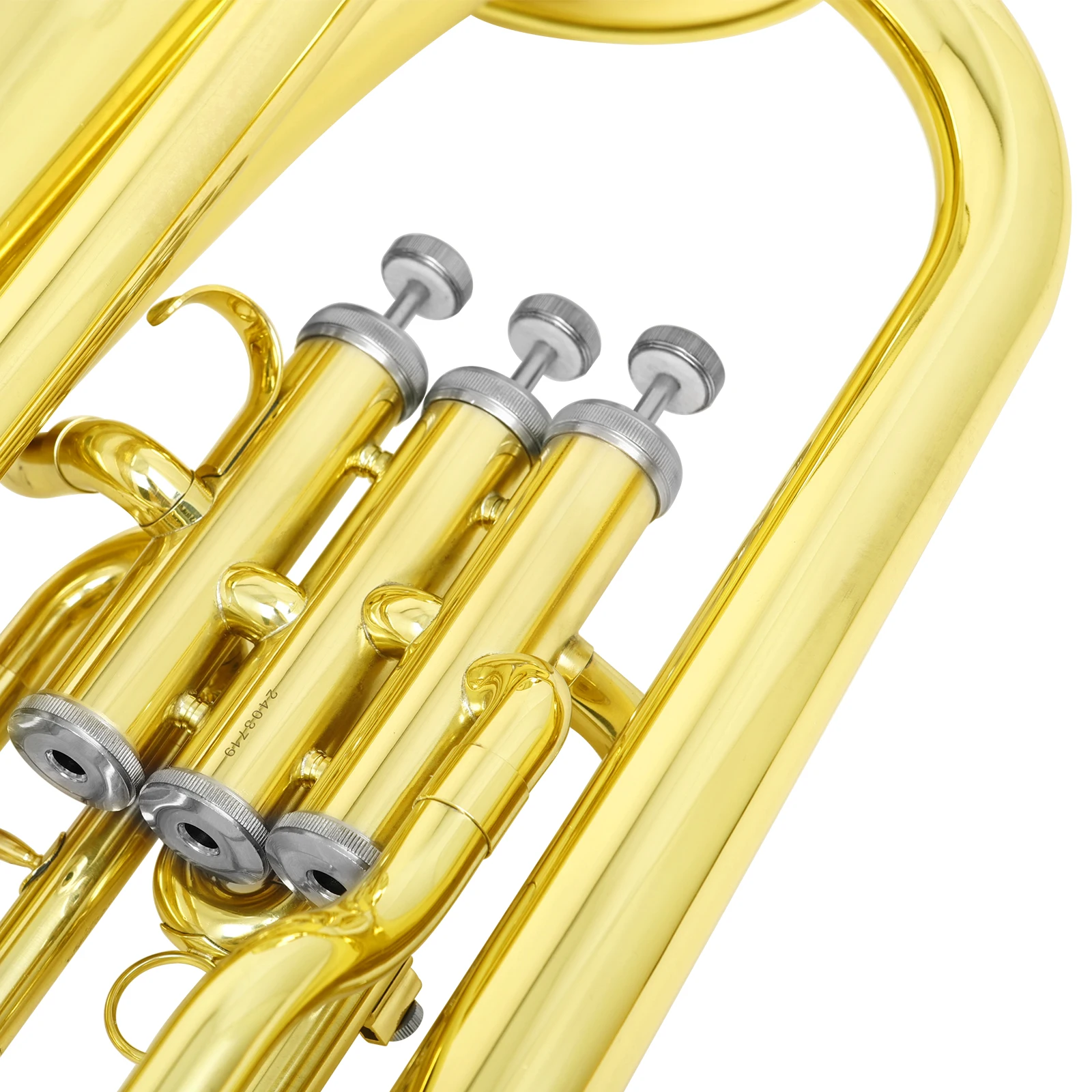 SLADE Euphonium Bb Flat 3-key Upright Gold Brass Body Baritone Instrument Parts Accessories with Case Gloves Back Straps