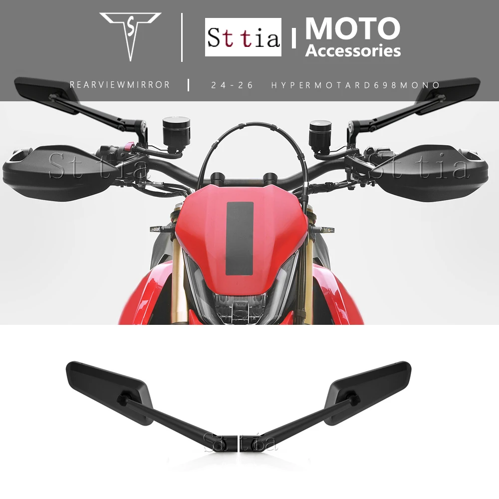 

For Ducati HYPERMOTARD 698 MONO RVE 2024-2026 Motorcycle Rearview Mirror 360° Adjustable Rear View Mirrors Hypermotard 698 Mono