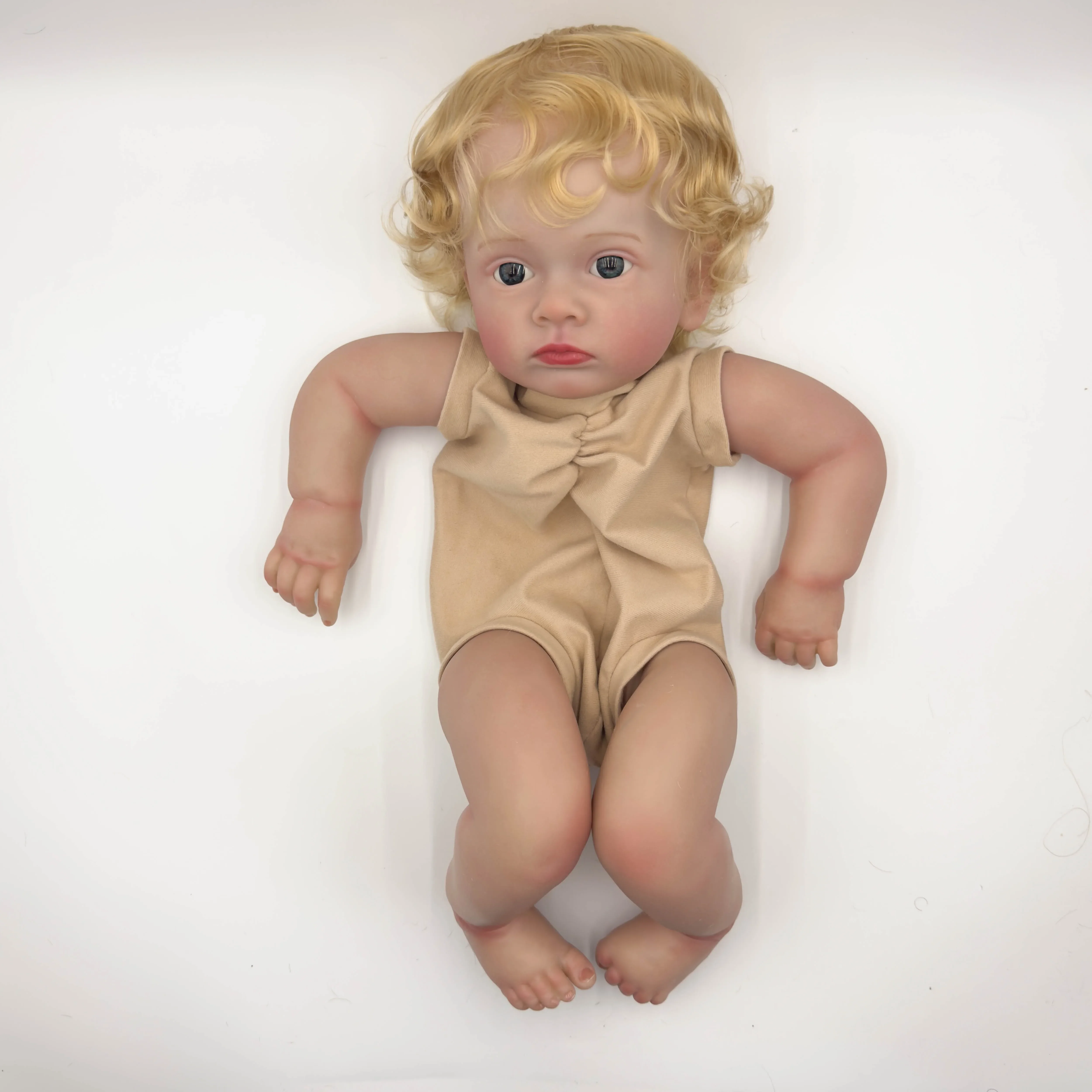 NPK 24inch Tutti with blond hair Lifelike Unfinished Reborn Doll kit painted DIY Toy Doll parts