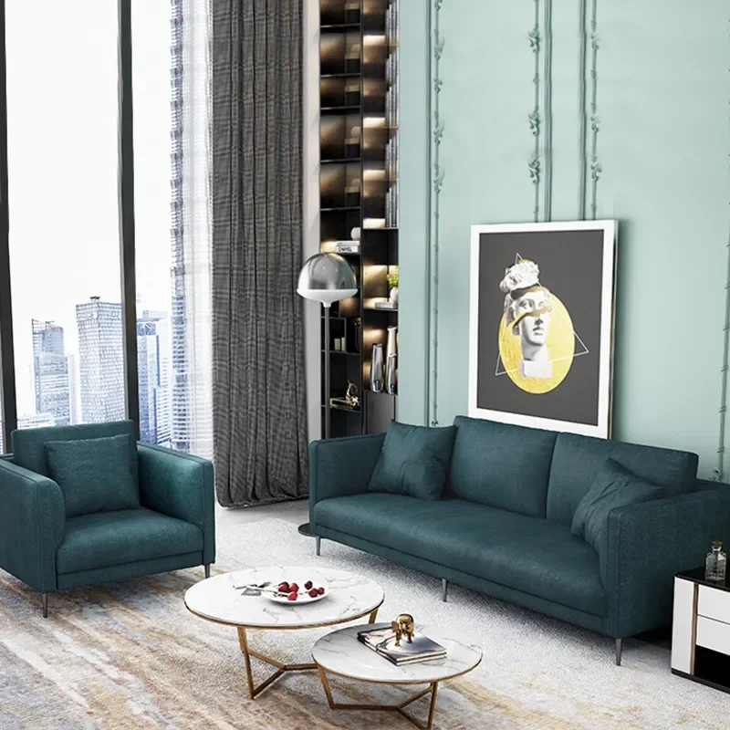 for Italian Light Luxury Tech Cloth Sofa Modern Simple 3 Seater Fabric Sofa for Small Apartment Living Room Rental Home