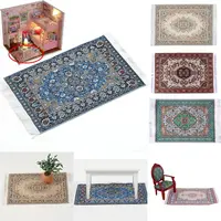 Turkish Style Miniature Weaving Rug Playing House Floor Coverings Dollhouse Carpet 1:12 Scale Doll Accessories