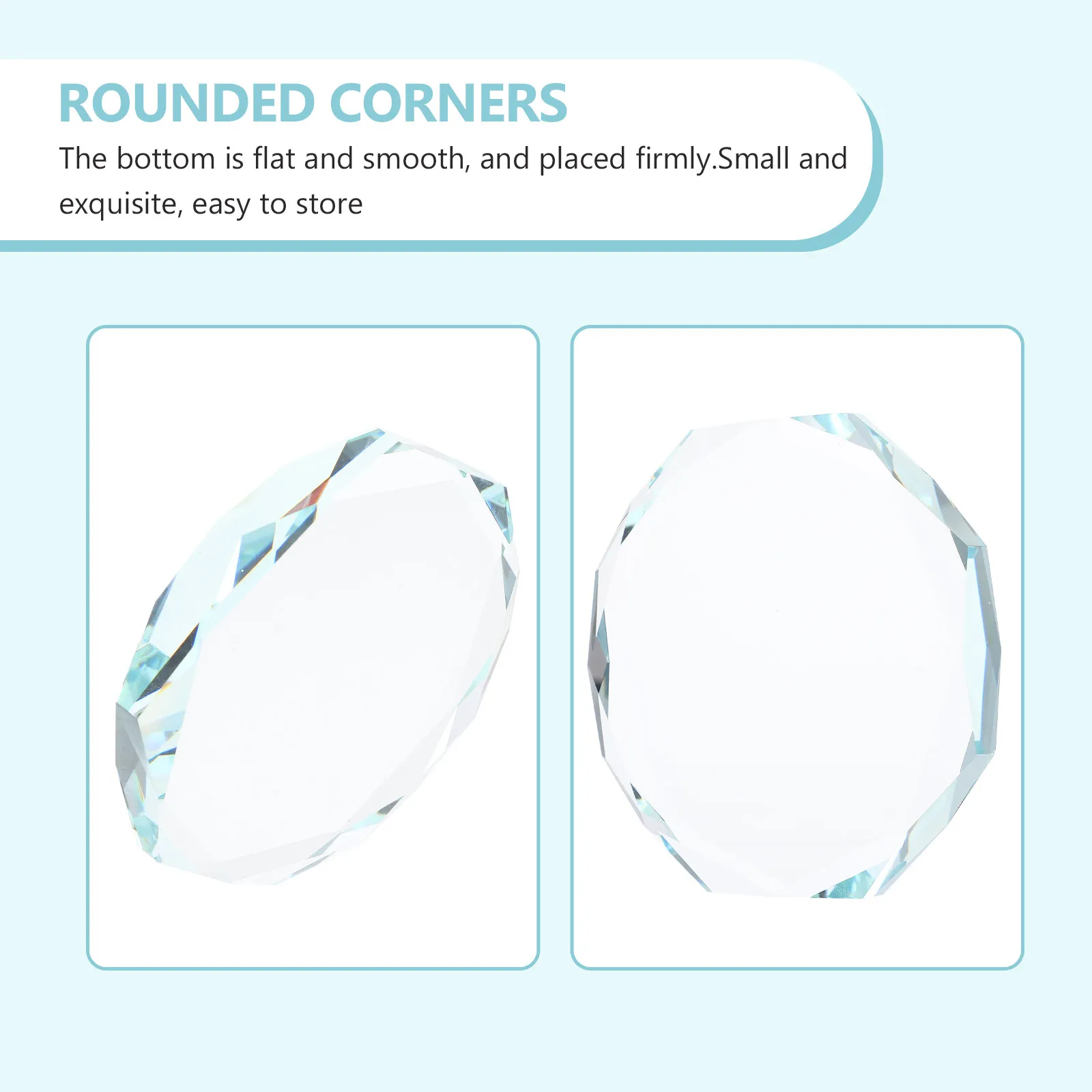 Transparent Glass Display Base for Collectibles Handicrafts Decorations Crystal Plinth Flat Top Octagonal Cabinet Shelf Riser