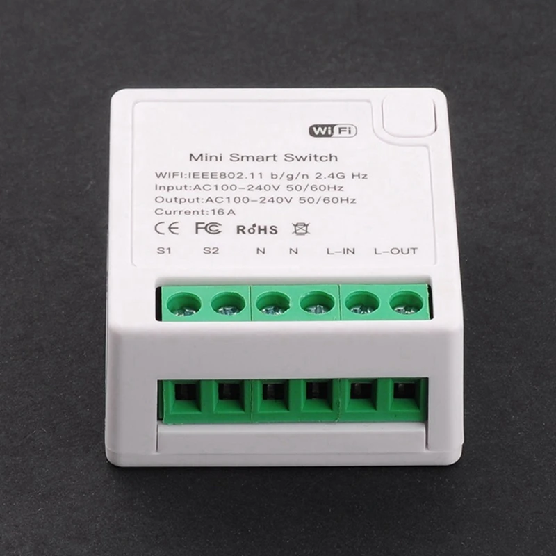 TUYA Mini 16A Smart Switch Non-Metered Version Smart Wifi Switch Voice Control Home Automation Light Relay Module