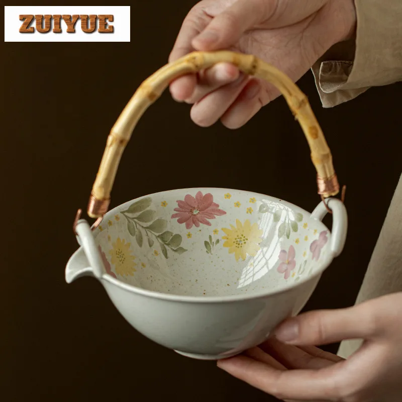 

Creative Lifting Handle Green Tea Bowl Teacup Vintage Tea Bowl Cute Cup Tea-tasting Personal Cup Jianzhan Master Cups Teaset