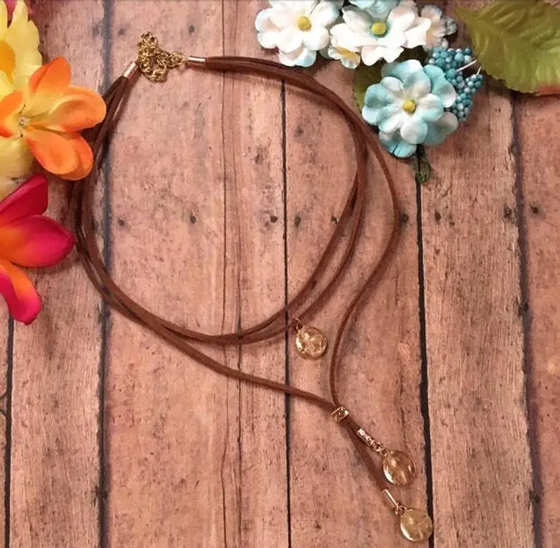 Boho Hammer Coin Disc Layered Velvet Rope Choker Necklace for Women Southwestern - view 4